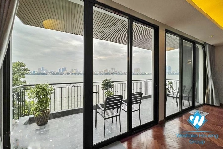 Lake view and Indochina style 3 beds apartment for rent in Dang Thai Mai st, Tay Ho
